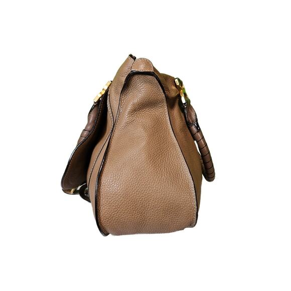 Authentic CHLOE Calfskin Marcie Large Double Carry Satchel: light tan/tan color - Picture 4 of 16